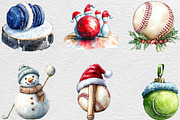 Christmas Sport Balls Sublimation, an Illustration by Black Bird Studio (Thumbnail 5 of 6)