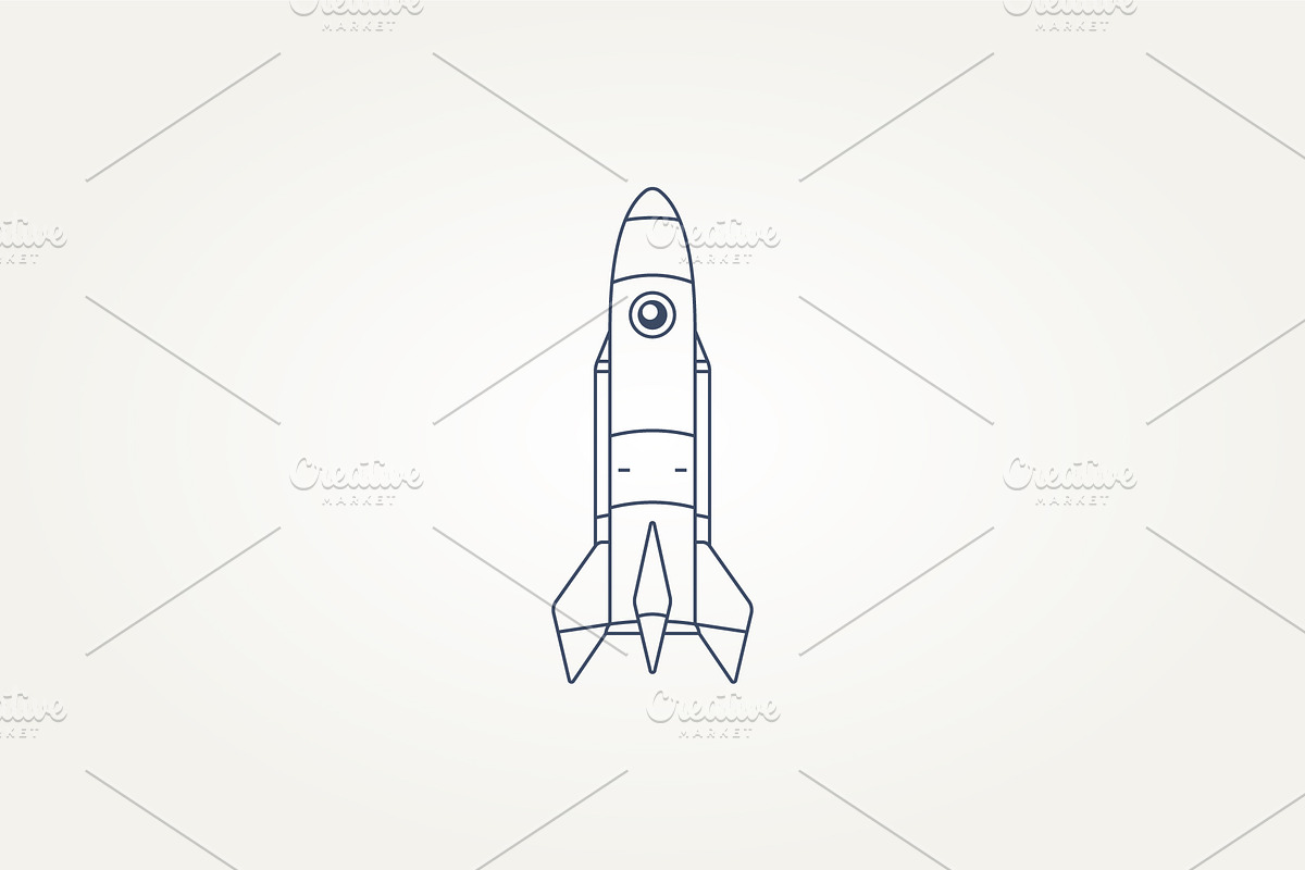 isolated spacecraft rocket icon logo, a Branding & Logo Template by Blazybone