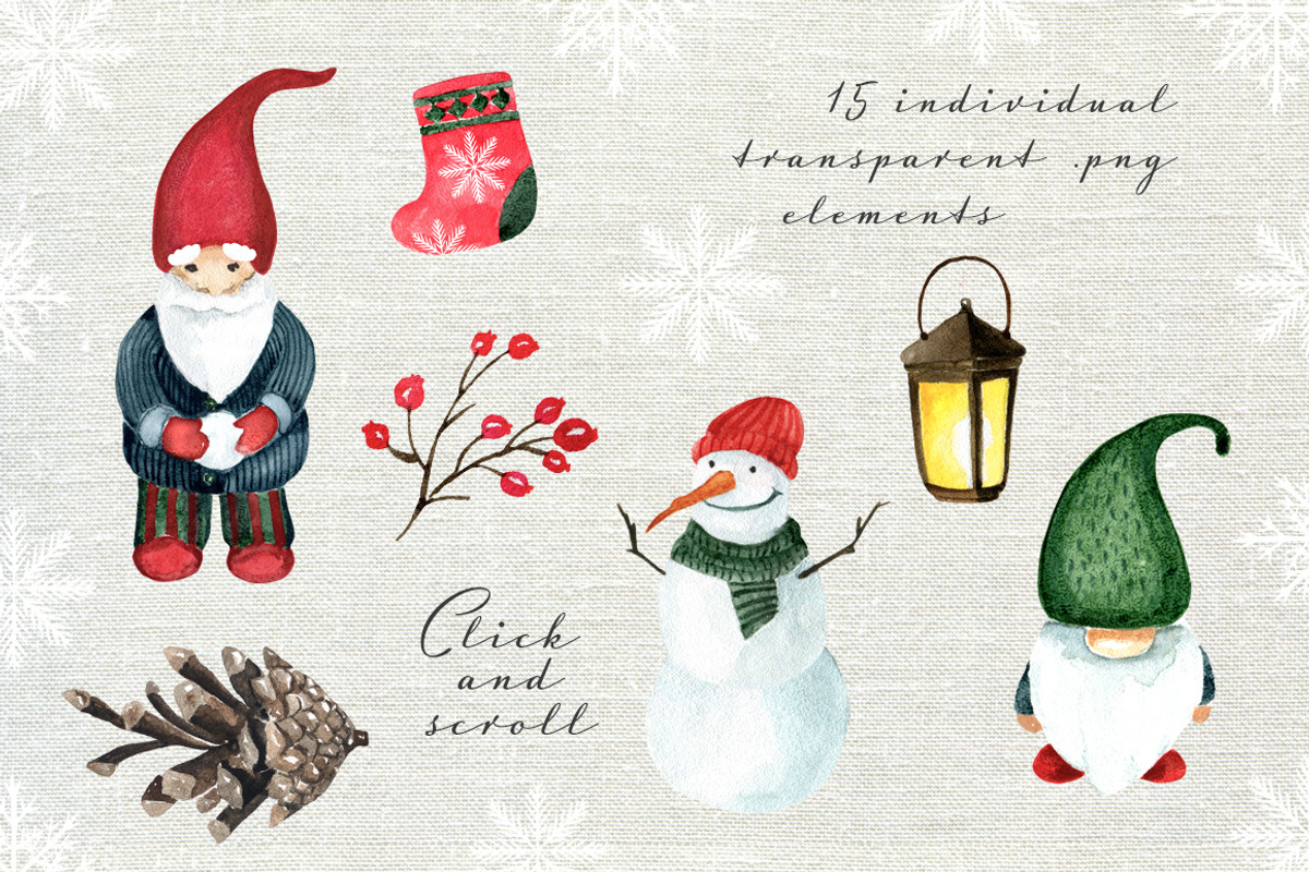 Watercolor Christmas bundle, an Illustration by JuliaBadeeva (Photo 4 of 29)
