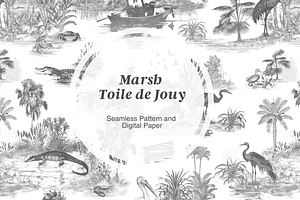 Marsh Toile De Jouy Pattern