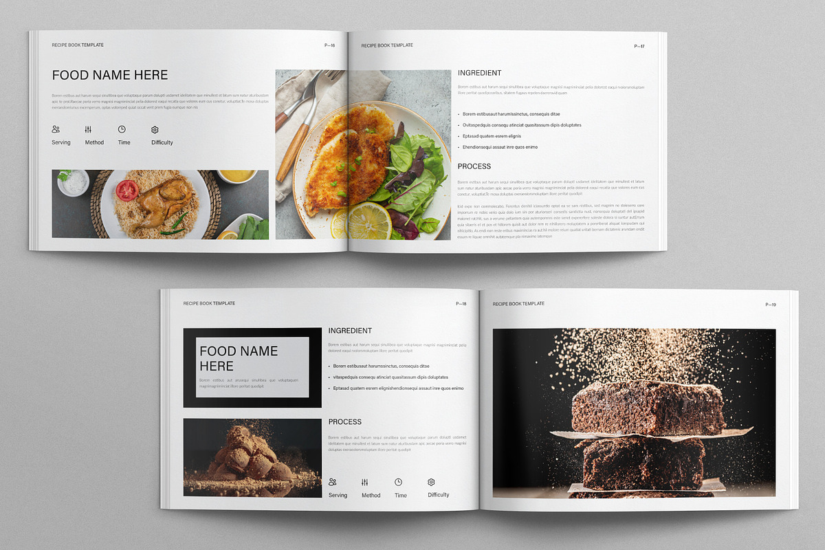 Recipe Cookbook Template Landscape, a Brochure Template by E-Type (Photo 7 of 8)