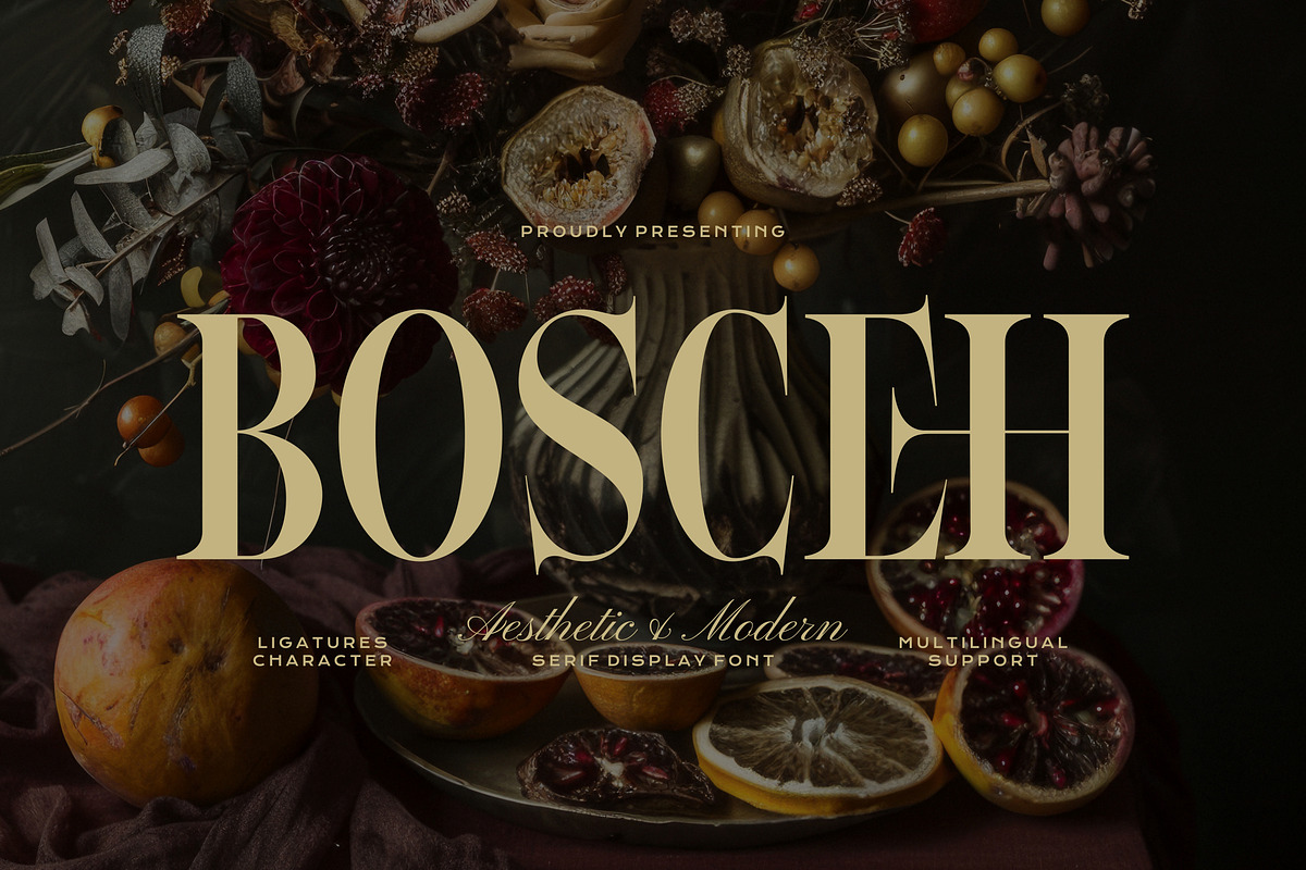 Bosceh - Aesthetic Premium Font, a Serif Font by Imoodev (Photo 1 of 6)