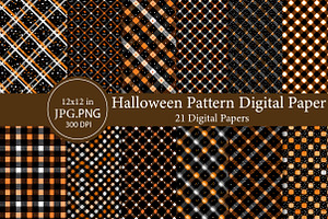 Halloween Pattern Digital Paper, an Illustration by Designworld