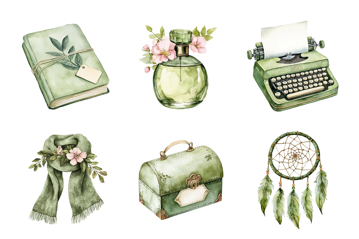 Boho Olive Green Mother's Day PNG, an Illustration by SinaCreation (Photo 3 of 5)