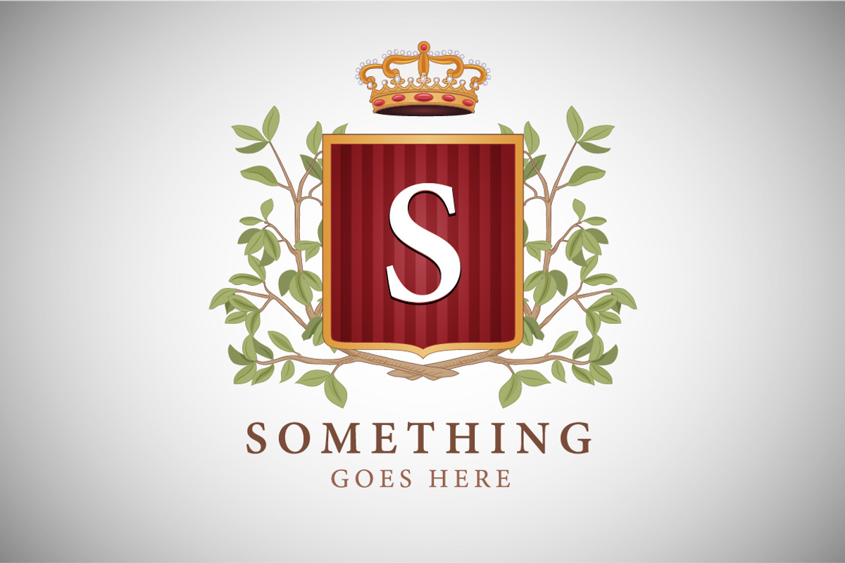 Vintage logo, floral heraldry emblem, a Branding & Logo Template by vatesdesign