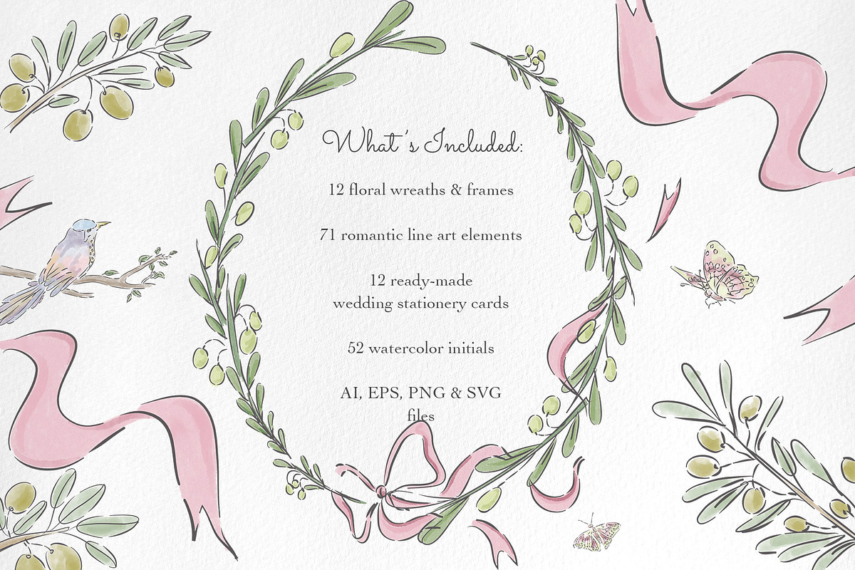 Rooted Romance. Wedding Line Art Kit, an Object Graphic by Mio Buono (Photo 3 of 16)