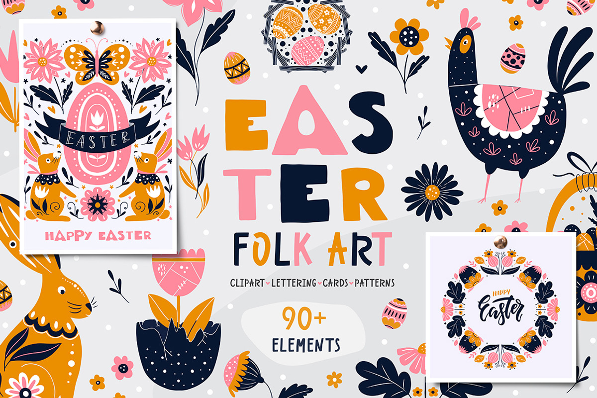 Easter Folk Art collection, an Object Graphic by DariSmartArt (Photo 1 of 14)