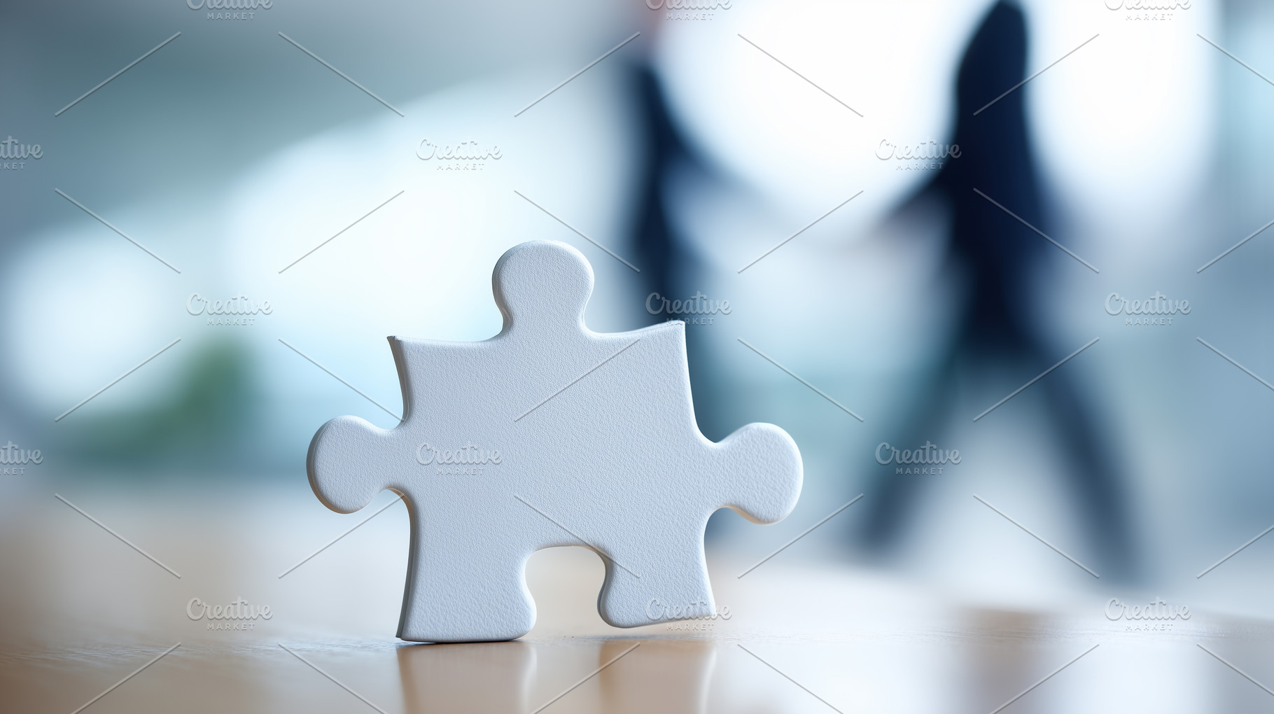 Single puzzle piece with blurred, a Business Photo by MistyDay