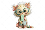 Whimsical Summer Cats Clipart, an Illustration by Craft Nest (Thumbnail 10 of 12)