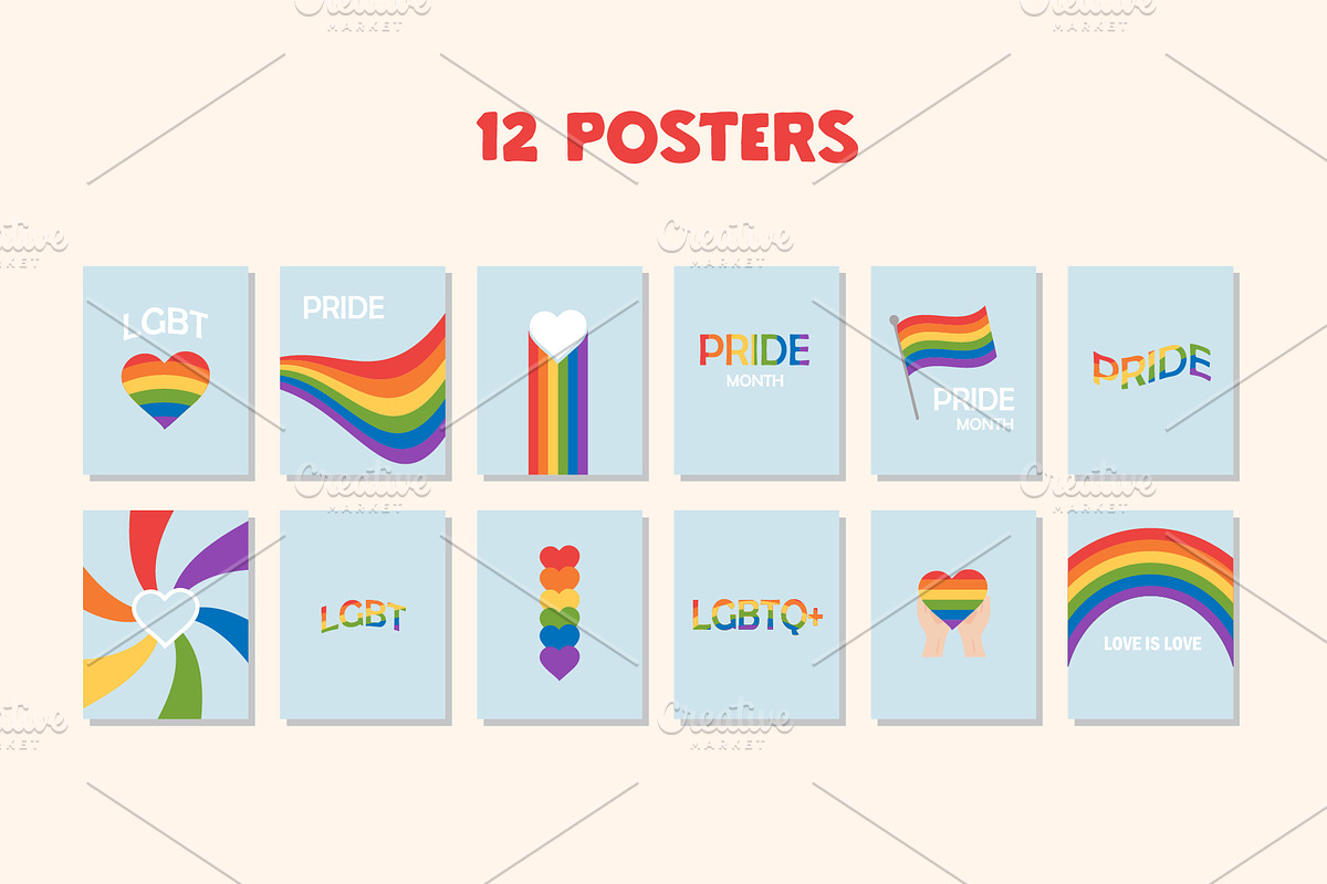 Pride collection: posters + stickers, an Illustration by Kate Liusto (Photo 2 of 8)