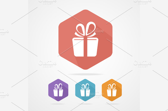 Gift Gox Sign Icon Set. Present