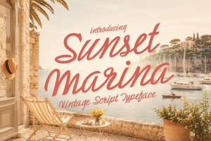 Sunset Marina - Fancy Vintage Script, a Script Font by HipFonts