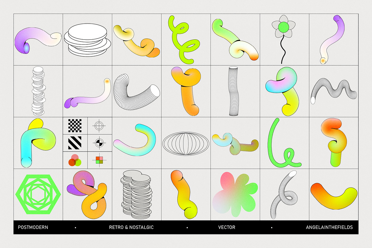 Postmodern Squiggle Vector Clipart, an Object Graphic by angelainthefields (Photo 10 of 12)
