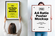 A4 Ratio Vertical Poster Mockup Set, an Advertising Mockup by Elite Mockups (Thumbnail 1 of 7)