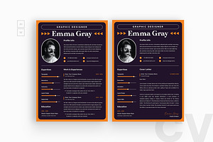 Purple Background Resume CV, a Resume Template by iDoodle Studio