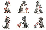 Great Danes with Kittens Clipart, an Illustration by DreamArtGraphic (Thumbnail 5 of 7)