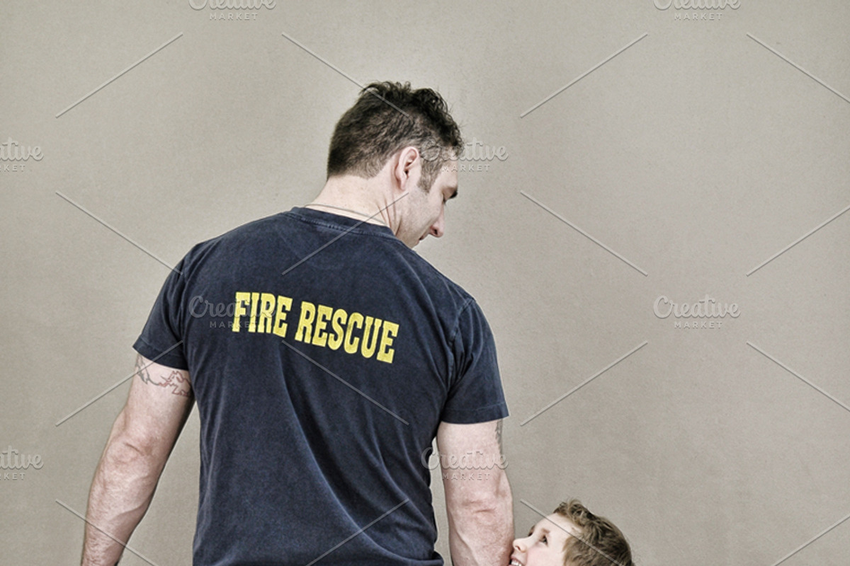 Admiration Fireman with Boy, a Templates & Theme by Carolyn Sandstrom Art (Photo 3 of 4)