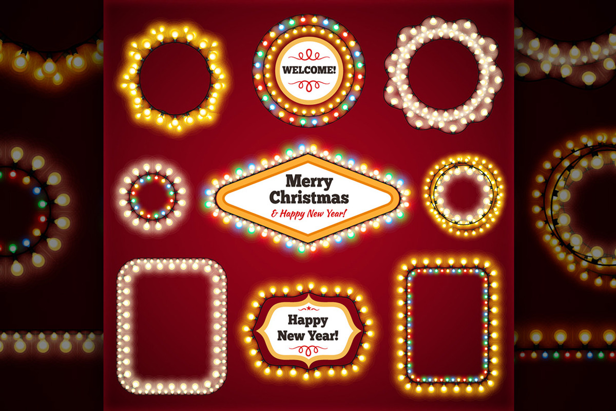 Christmas Lights Decorations Set, a Decorative Illustration by Voysla's Shop (Photo 6 of 12)