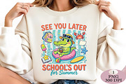 School out Summer Gator Funny PNG, an Illustration by Daily.Designs (Thumbnail 4 of 5)