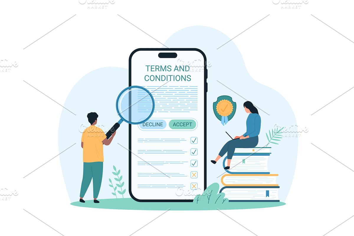 Terms & conditions agreements plan, a Finance Illustration by Flashvector