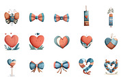 Glitter Plaid Valentine Clipart, an Illustration by DreamArtGraphic (Thumbnail 3 of 4)