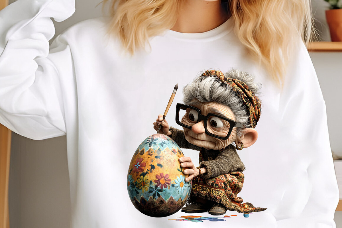 Whimsical Easter Old Lady Clipart, an Illustration by designcity5 (Photo 4 of 5)