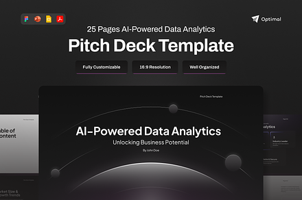 Pitch Deck AI-Powered Data Analytics, a Presentation Template by pickolabstudio
