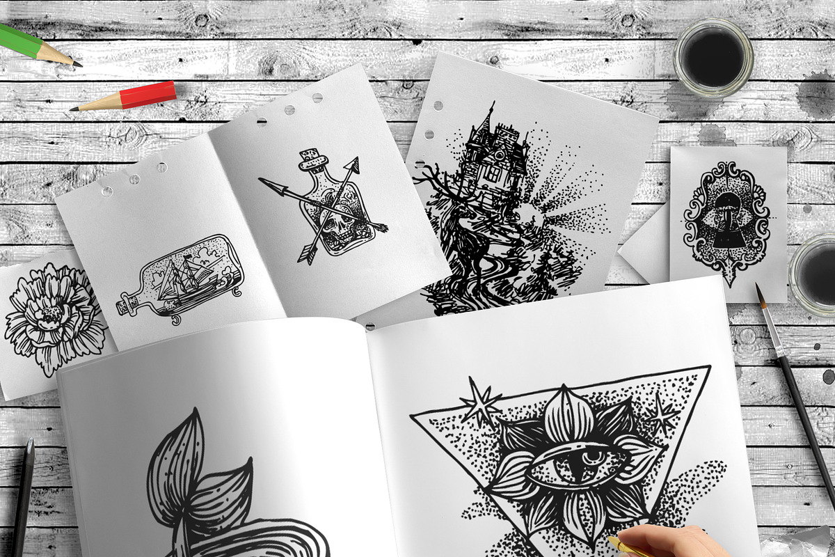 Tattoo style illustrations, an Illustration by Steshnikova (Photo 3 of 7)