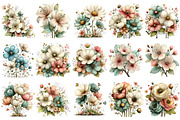 Whimsical Spring Flower Clipart, an Illustration by OK Design (Thumbnail 3 of 6)