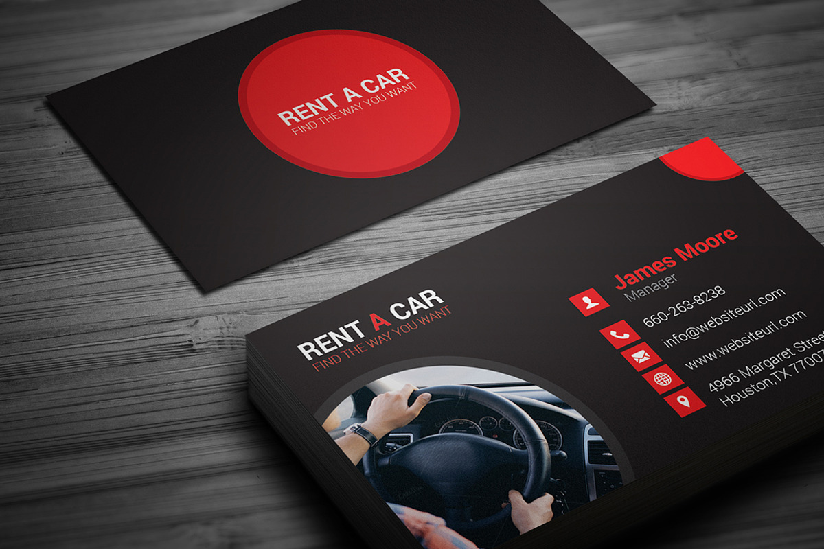 Rent A Car Business Card, a Business Card Template by Arslan