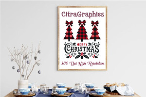 Black & Red Plaid Christmas Tree PNG