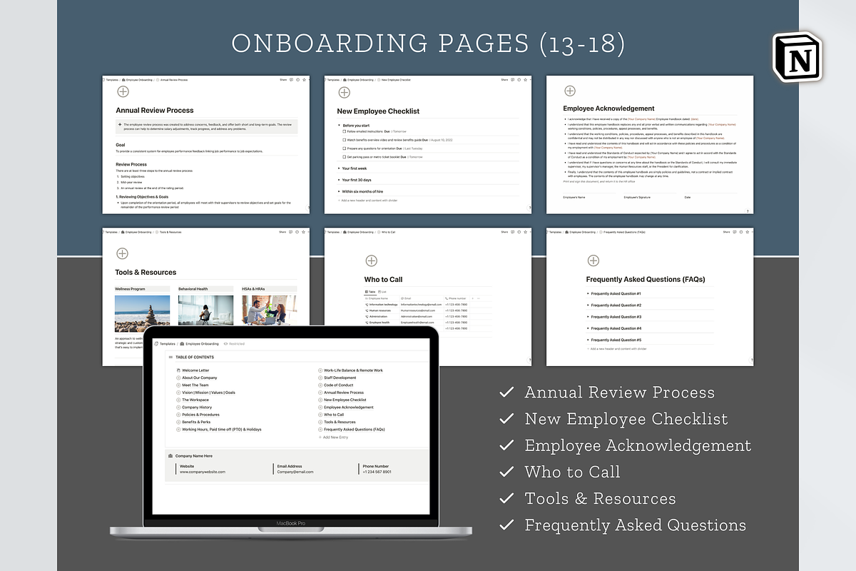 Notion Employee Handbook Template, an App Template by Designs by Darowan (Photo 7 of 10)
