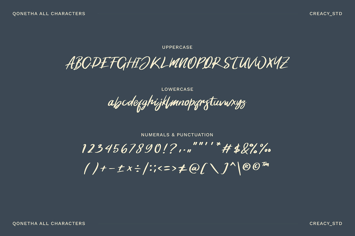 Qonetha - Brush Stylish Script, a Script Font by Creacy Studio (Photo 7 of 8)