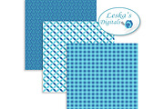 Digital Paper - Blue Patterns, a Pattern Graphic by Leska's Digitals (Thumbnail 2 of 8)