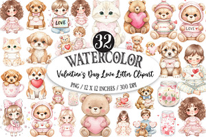 Valentine's Day Love Letter Clipart, an Illustration by Designking