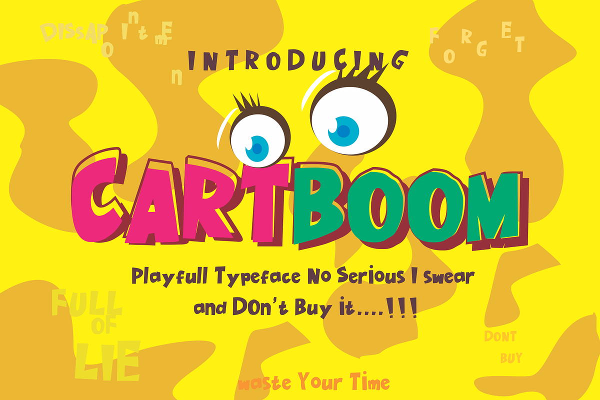CARTBOOM cartoon playfull font preview 2