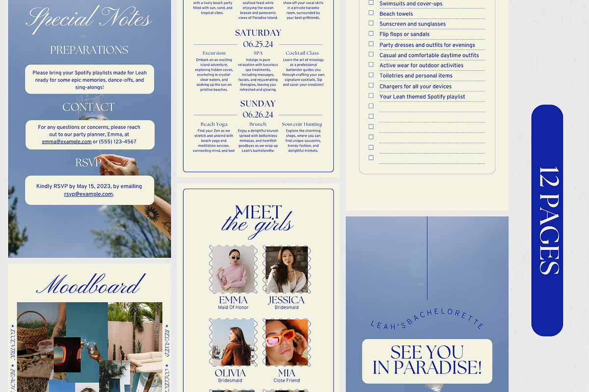 Digital Beach Bachelorette Itinerary, a Social Media Template by Story Native (Photo 2 of 9)