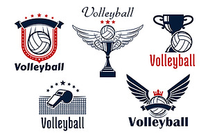 Volleyball sport game symbols, a Background Graphic by Vector Tradition