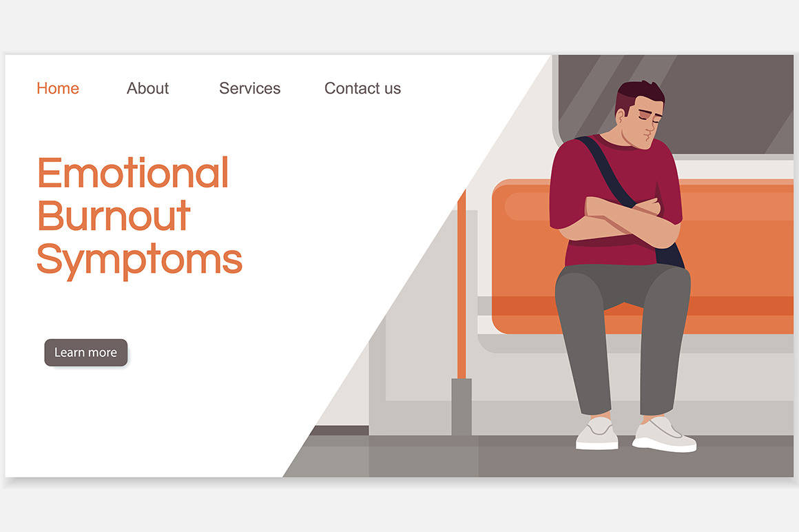 Emotional burnout symptoms page, a Flyer Template by IMG Visuals