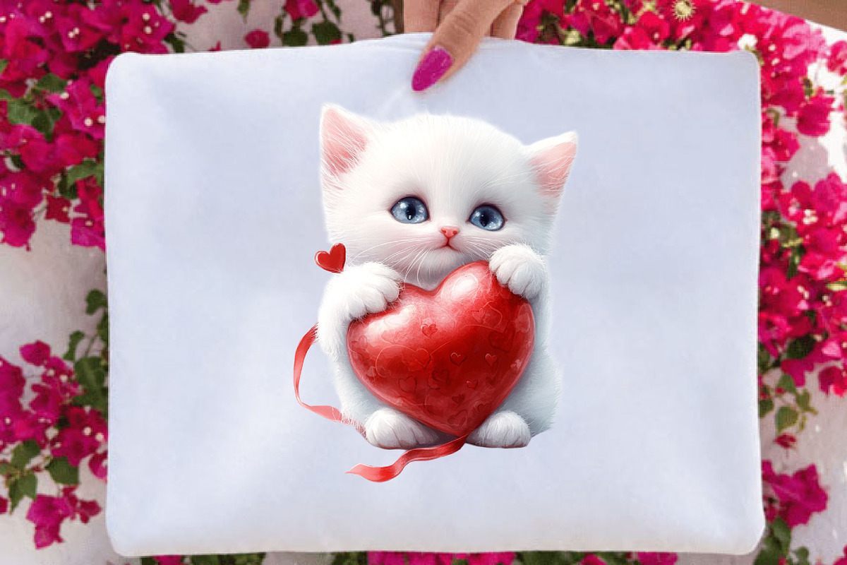 Valentine Cats Clipart PNG Bundle, a Seasonal Illustration by SVGArt (Photo 3 of 5)