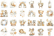 Baby Shower Clipart Boho Nursery Cli, an Illustration by Sublimation Artist (Thumbnail 2 of 6)