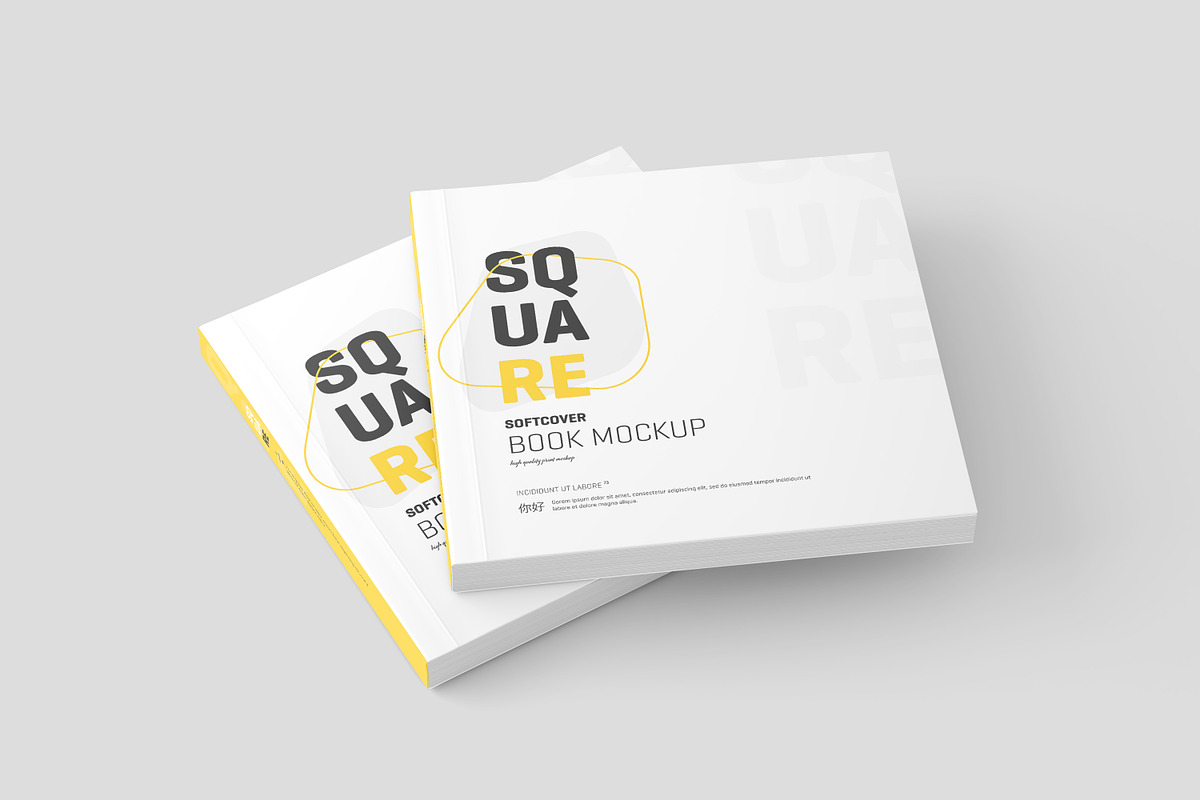 Square Softcover Book Mockup, a Books & Magazine Mockup by Toasin Studio (Photo 18 of 20)