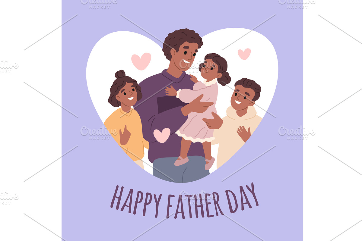 Father day greeting card. Happy dad, a Person Illustration by YummyBuum