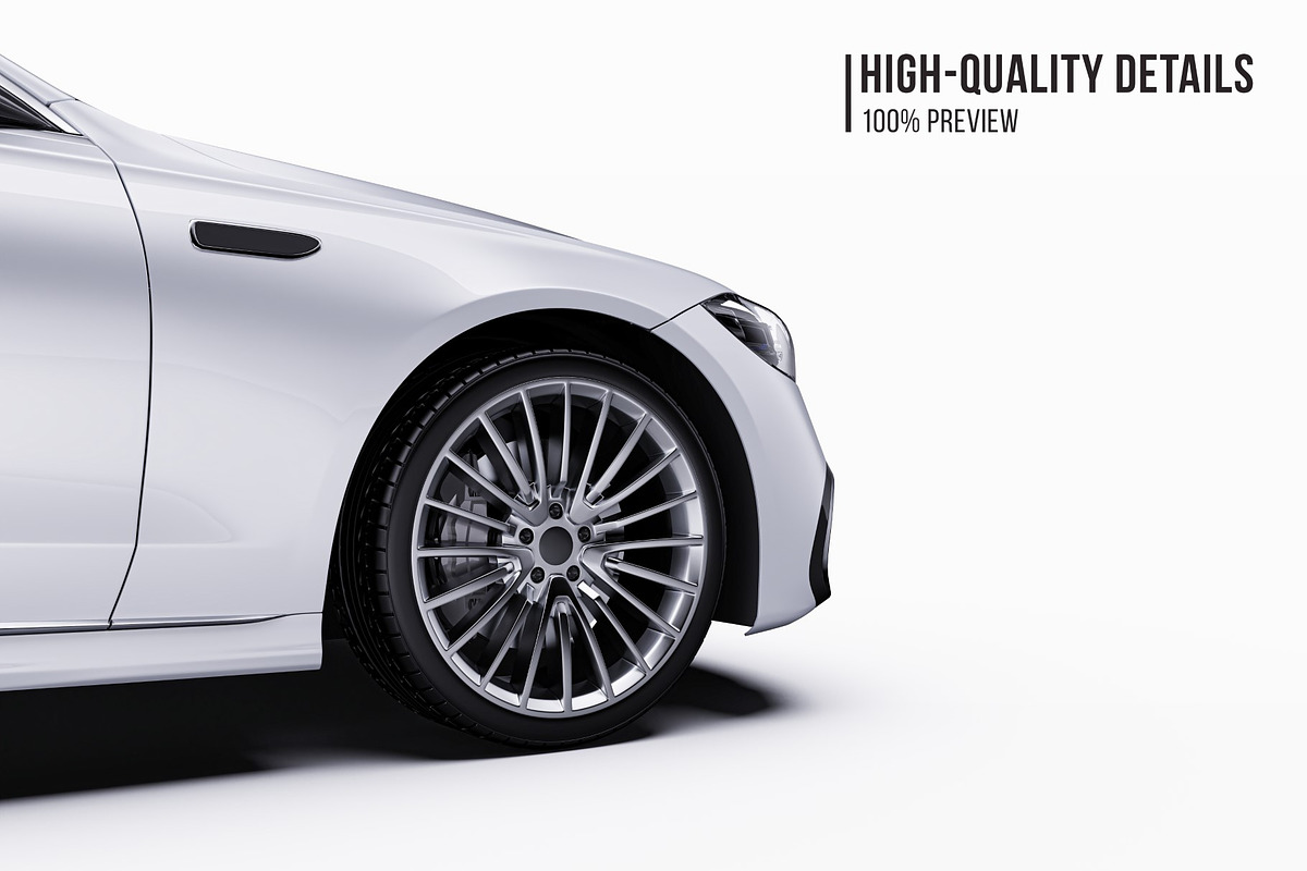 Executive Sport Luxury Sedan Set, an Advertising Mockup by Halal Graphic Studio (Photo 4 of 12)