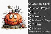 Whimsical Halloween Pumpkin Clipart, a Seasonal Illustration by Canvas Craft (Thumbnail 3 of 10)