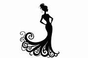 Stylish Gown Silhouette Set, an Illustration by yasushie (Thumbnail 7 of 21)