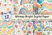 Whimsy Bright Digital Paper Pack, a Pattern Graphic by FloridPrintables (Thumbnail 1 of 8)