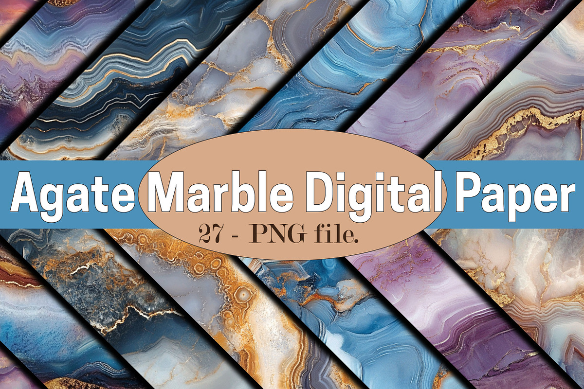Agate Marble Digital Paper, a Pattern Graphic by SVGArt (Photo 1 of 5)