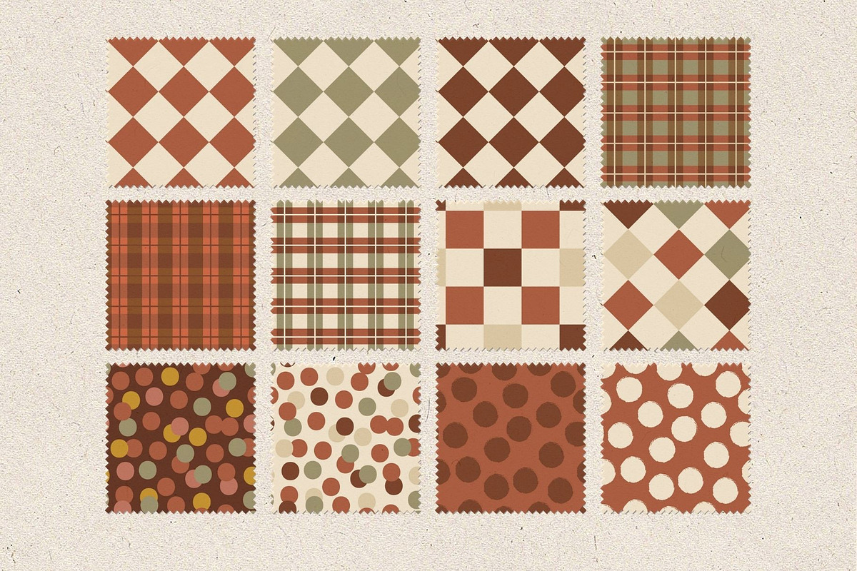 Retro Autumn Seamless Patterns, a Pattern Graphic by Checks & Dots (Photo 3 of 10)