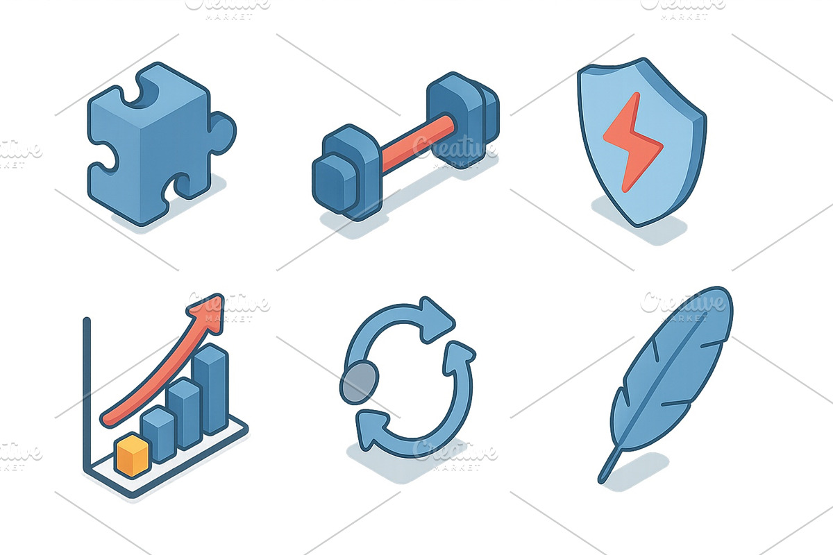 Various icons representing fitness, a Finance Illustration by ZinetroN